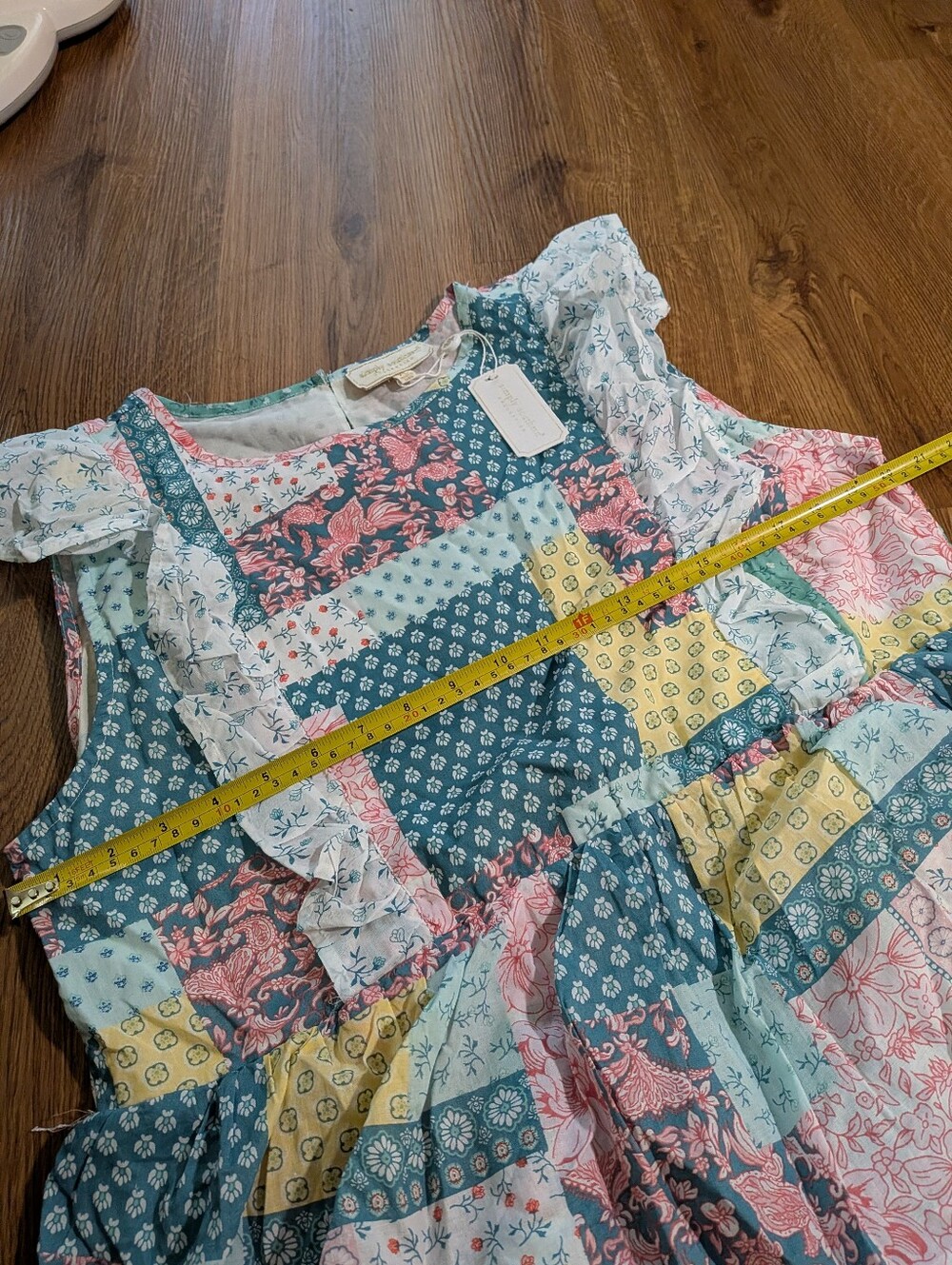 New Simply Southern Hailey Patchwork Tiered Dress XL - Picture 9 of 12